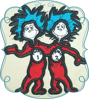 Thing1and Thing2 Illustration PNG Image