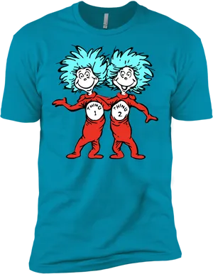 Thing1and Thing2 T Shirt Design PNG Image