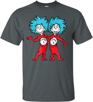 Thing1and Thing2 T Shirt Design PNG Image