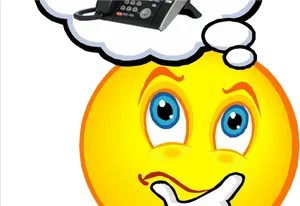 Thinking Emoji With Telephone PNG Image