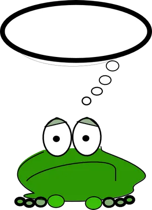 Thinking Frog Cartoon PNG Image