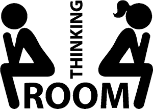 Clipart Bathroom Toile - Thinking Man's Bathroom Sign, HD Png Download PNG image with transparent background