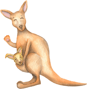 This Graphics Is Hand Drawn Cartoon Smiling Kangaroo - Cute Kangaroo Png, Transparent Png PNG image with transparent background