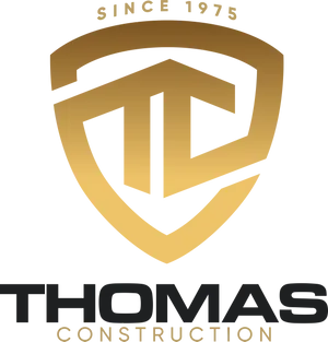 Thomas Construction Golden Shield Logo1975 PNG Image