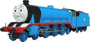 Thomas Friends Blue Engine Gordon Number4 PNG Image