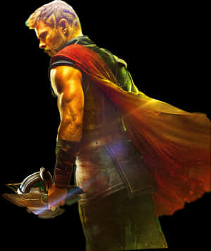 Thor Holding Helmet Illustration PNG with transparent background