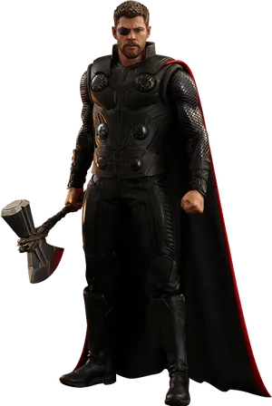 Thor_with_ Mjolnir_ Full_ Body_ Portrait PNG Image