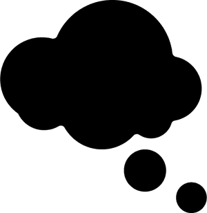 Thought Bubble Icon Black PNG image with transparent background