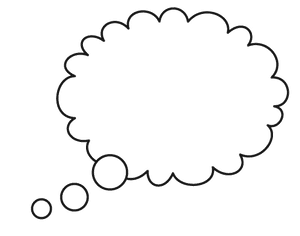 Thought Bubble Outline PNG image with transparent background