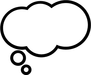 Thought Bubble Outline PNG image with transparent background