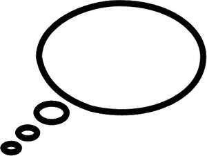 Thought Bubble Outline Graphic PNG image with transparent background