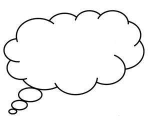 Thought Bubble Outline PNG image with transparent background