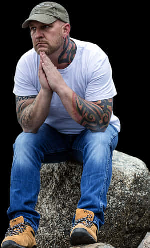 Isolated, Man, Sitting, Rock, Male, Person, People - Guy Sitting Sad Png, Transparent Png PNG image with transparent background