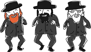 Three Amigos Dancing Cartoon PNG Image