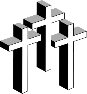 Three Black Crosses Clipart PNG Image