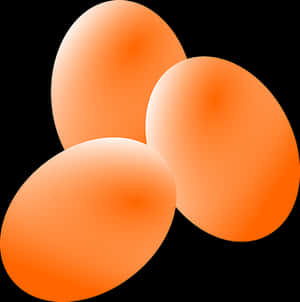 Three Eggs Black Background PNG with transparent background