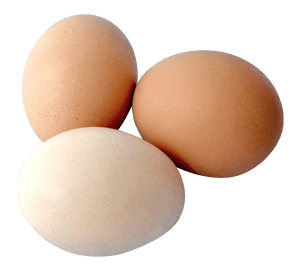 Three Fresh Eggs Isolated PNG image with transparent background