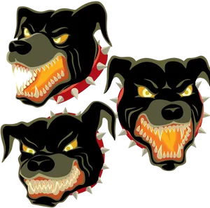 Three Headed Cerberus Cartoon PNG Image