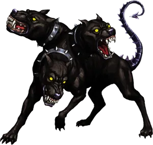 Three Headed Cerberus Illustration PNG Image