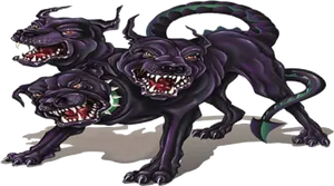 Three Headed Cerberus Mythical Guardian.png PNG Image