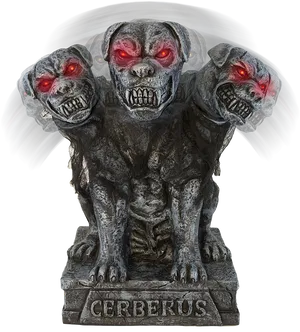 Three Headed Cerberus Statue PNG Image