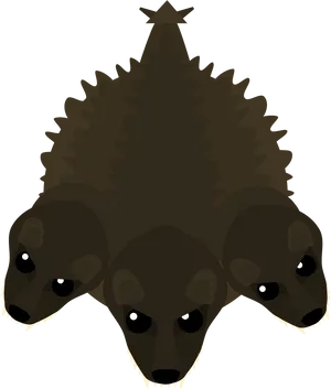 Three Headed Mythical Creature Illustration.png PNG Image