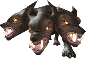 Three Headed Mythical Dog Cerberus.png PNG Image