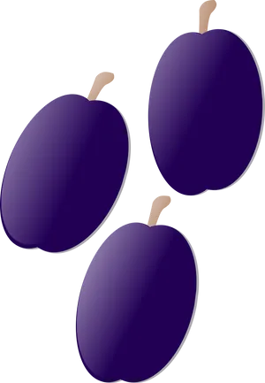 Three Plums Illustration PNG Image