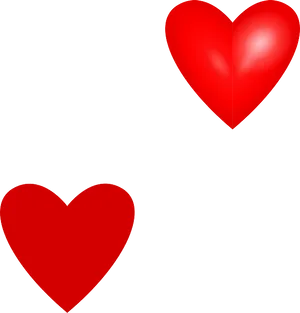 Three Red Hearts Black Background PNG Image