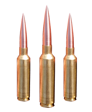 Three Rifle Cartridges PNG image with transparent background