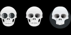 Three Skull Graphic Variations PNG image with transparent background