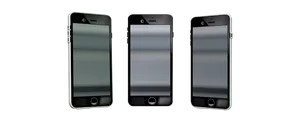 Three Smartphones Black Background PNG Image