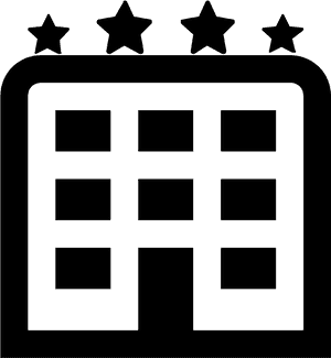 Three Star Hotel Icon PNG with transparent background