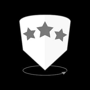 Three Star Shield Icon PNG image with transparent background