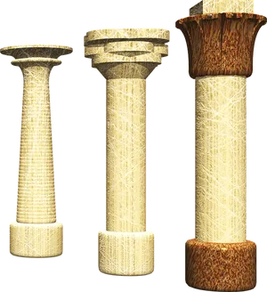 Three Textured Columns PNG Image