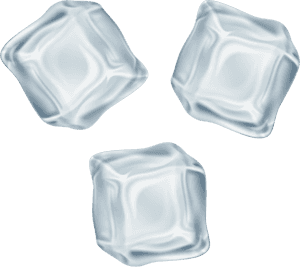 Three Transparent Ice Cubes PNG image with transparent background