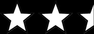 Three White Stars Black Background PNG