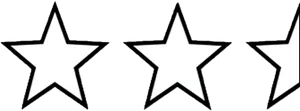 Three White Stars Black Background PNG Image