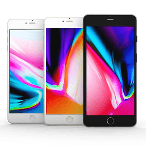 Threei Phone Models Displaying Art PNG image with transparent background