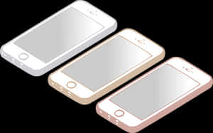 Threei Phones Color Variants PNG image with transparent background