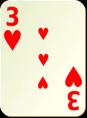 Threeof Hearts Playing Card PNG with transparent background