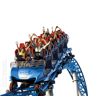 Thrilling Roller Coaster Ride Excitement PNG image with transparent background