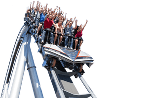 Thrilling Roller Coaster Ride PNG image with transparent background