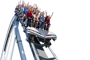 Thrilling Roller Coaster Ride PNG Image