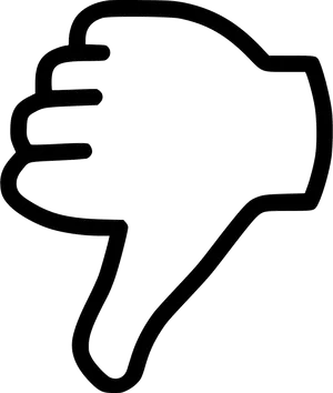 Thumbs Down Silhouette Icon PNG Image