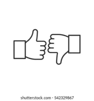 Thumbs Up Down Outline Icon PNG image with transparent background