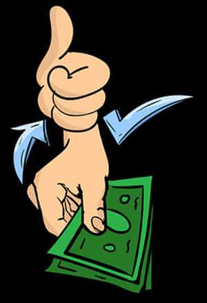 Thumbs Up With Money Illustration PNG
