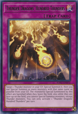 Out Of Stock Sofu En072 - Thunder Dragon Yugioh PNG image with transparent background