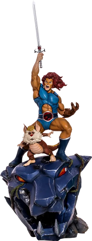 Thundercats Lion Oand Snarf Statue PNG Image