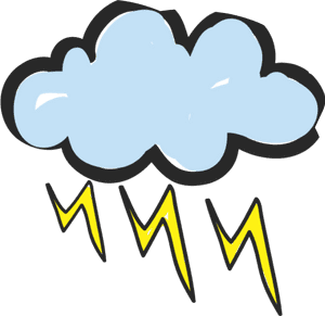 Ftestickers Cloud Lightning Storm Cute - Pogody Czarno Białe, HD Png Download PNG image with transparent background